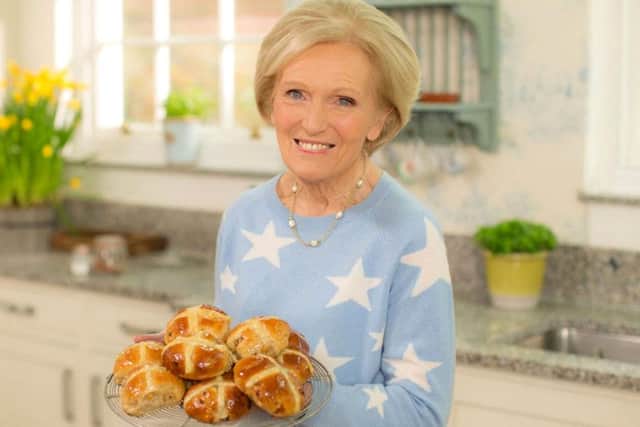 FEAST Mary Berry shares the secret to her hot cross buns in her Easter Feast special Picture: BBC/Shine TV/Craig Harman