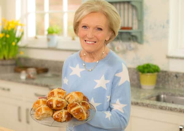 FEAST Mary Berry shares the secret to her hot cross buns in her Easter Feast special 		        Picture: BBC/Shine TV/Craig Harman