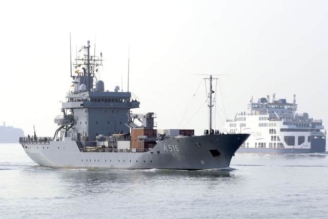 Minehunters from five different nations arrived in Portsmouth yesterday Picture: Malcolm Wells (160323-8381)