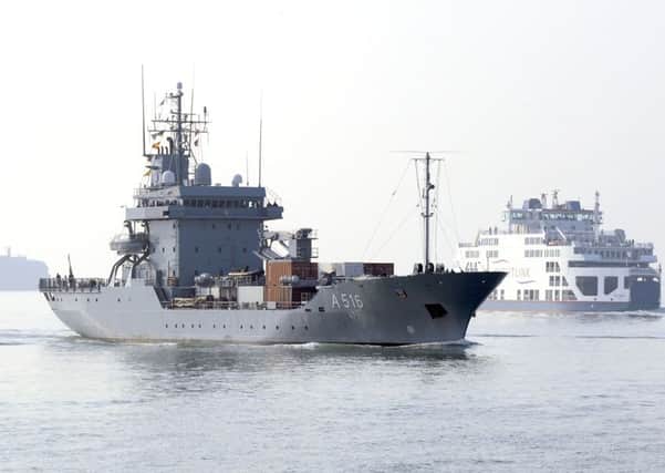 Minehunters from five different nations arrived in Portsmouth yesterday Picture: Malcolm Wells (160323-8381)