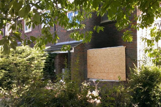 The aftermath of the fire in which Joanne Jasper died