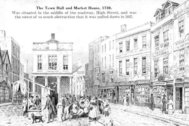 TRAFFIC CALMING Snapes depiction of High Street, Old Portsmouth, 1739