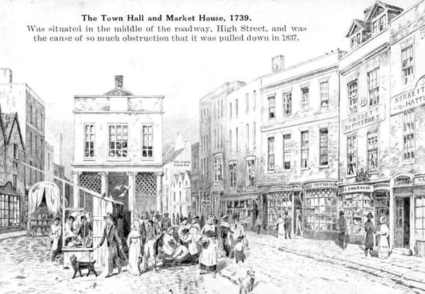 TRAFFIC CALMING Snapes depiction of High Street, Old Portsmouth, 1739