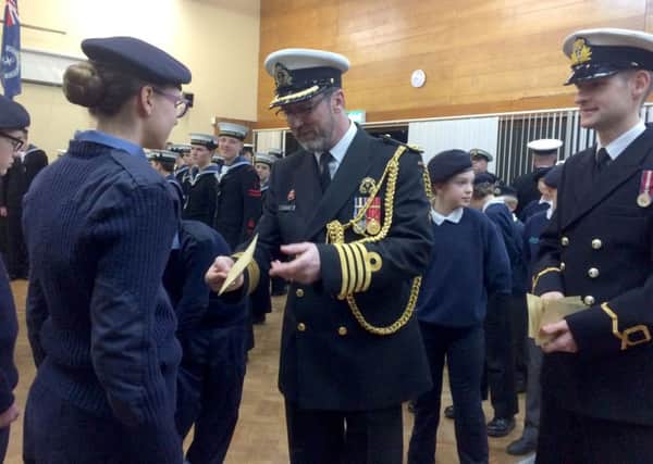 Maurice AuCoin, the naval advisor at High Commission of Canada in the United Kingdom, at last nights ceremony to award the Warsash Sea Cadets with the Canada trophy
Picture: Olivia Meades