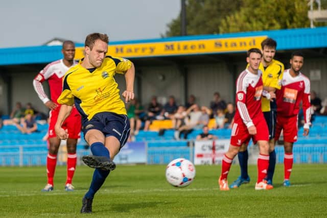 Gosport Borough striker Justin Bennett   Picture: Adam Rivers
