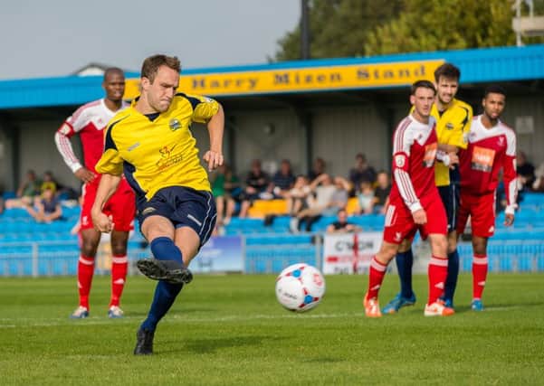 Gosport Borough striker Justin Bennett Picture: Adam Rivers