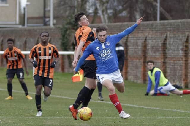 Pompey Academy striker Liam Sayers    Picture: Neil Marshall