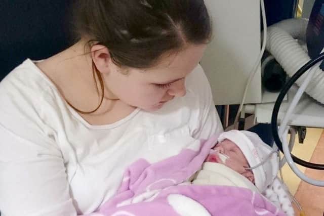 Baby Ava and her mum Samantha Edwards