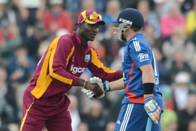 Darren Sammy playing at the Ageas Bowl for the West Indies in 2012. Picture: Robin Jones