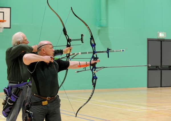 Gosport Bowmen member Barry Green takes aim