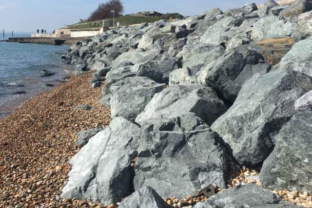 The sea defences in Southsea