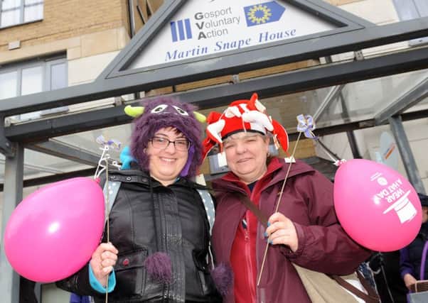 Charmaine Morrow, 23, and Lorraine Kingston, 57, taking part in Wear a Hat Day in Gosport 

Picture: Sarah Standing (160539-9418)