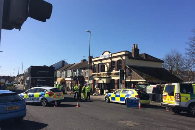 The junction of Eastney Road and Bransbury Road in Eastney has been closed after an accident
Picture: Kimberley Barber