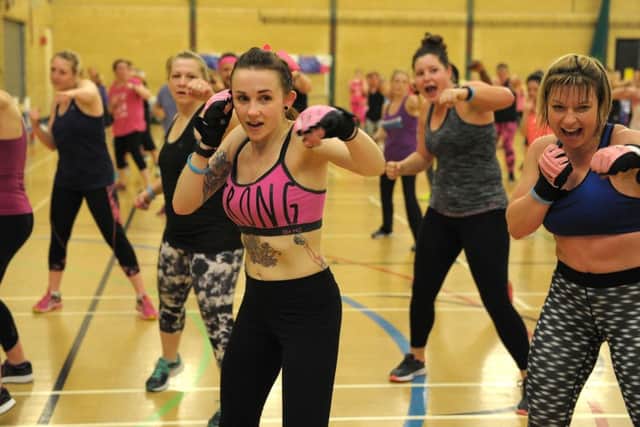 The charity three-hour body combat marathon at Havant Leisure Centre Picture: Paul Jacobs (160229-2)