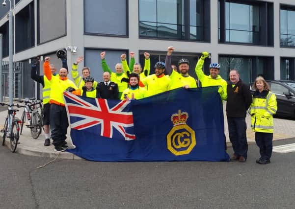 A team of coastguards cycled from Herne Bay in Kent to Hill Head as part of a fundraising push for Children with Cancer UK