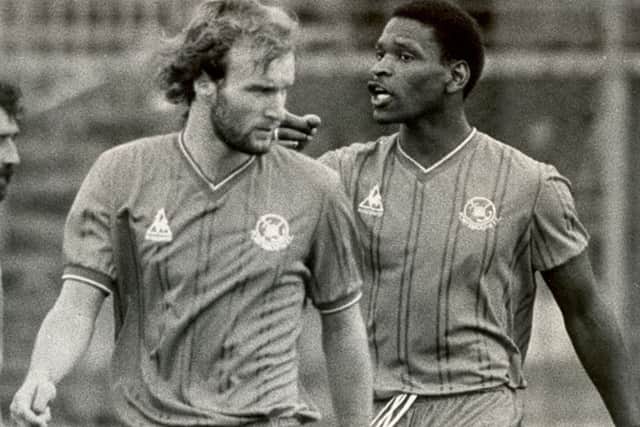 Noel Blake, right, with Billy Gilbert