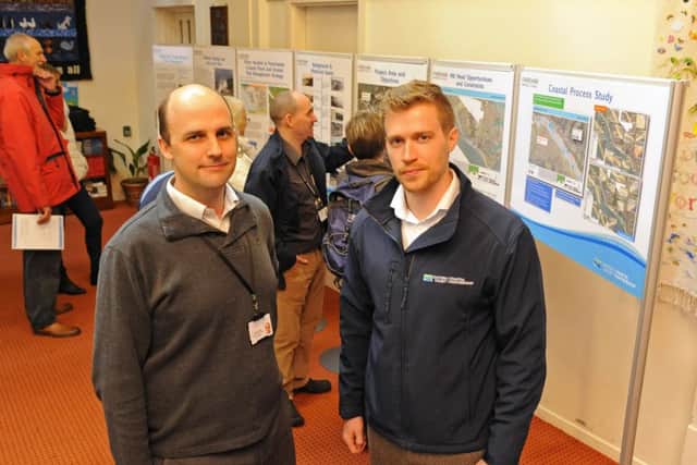 Operations team leader Dr Andrew Pearce, left, with colleague Scott Mills, both of The Eastern Solent Coastal Partnership at The Holy Rood Church in Stubbington on Tuesday
Picture: Malcolm Wells (160329-1646)
