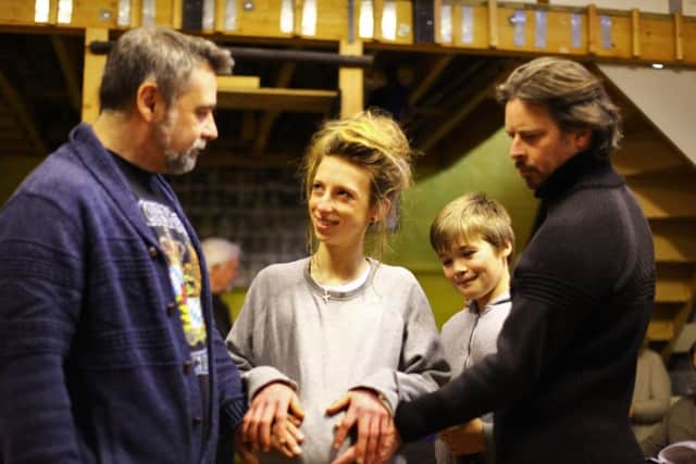 Rob Bartlett, Susie Coutts and Andy Thomas at rehearsals for The Winter's Tale. Picture by John Farnhill