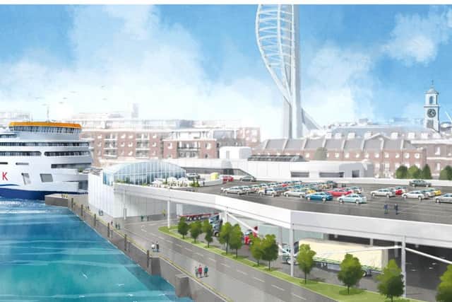 A computer-generated image of the proposed new Wightlink terminal in Portsmouth