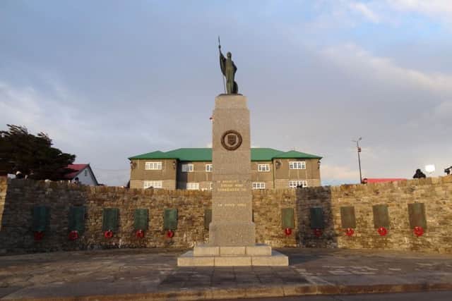 The Liberation monument in Stanley, Falkland Islands
Picture: Emma Hallett/PA Wire