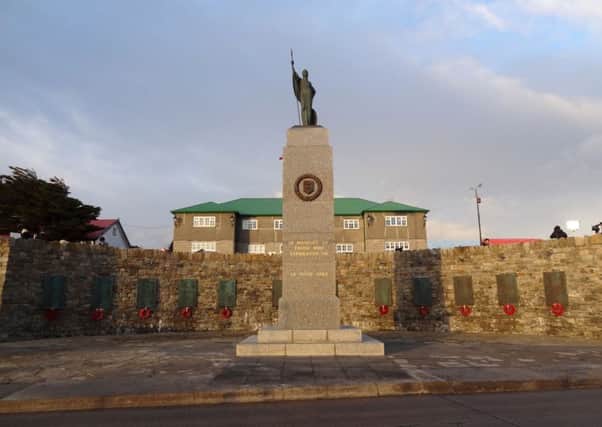 The Liberation monument in Stanley, Falkland Islands
Picture: Emma Hallett/PA Wire