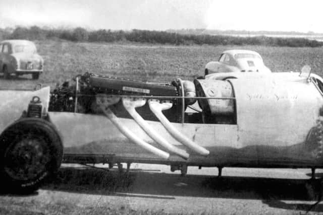 THE SPRINT Pictured at Thorney Island in 1952, here we see the Sprint fitted with a Spitfire engine.