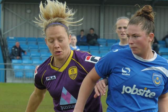 Molly Clark, right, netted for Pompey Ladies