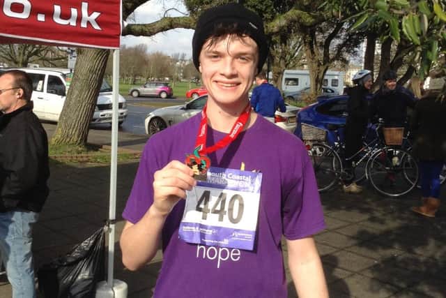 Theo Hornsey, who ran a half-marathon a year after a cancer diagnosis