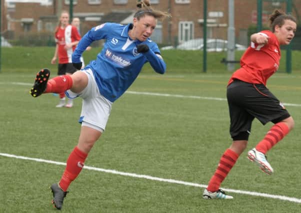 Gemma Hillier in action for Pompey Ladies against Southampton. Picture: Mick Young