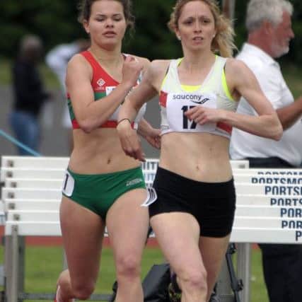 Havant's Corin Bearpark leads Aldershot's Evie Grice