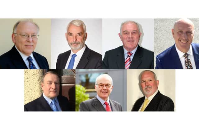 Top row, from left, Don Jerrard (Ind), Michael Lane (Con), Robin Price (Lab), Roy Swales (Ukip)

Bottom row, from left, Richard Adair (Lib Dem), Simon Hayes (Ind), Steve Watts (Zero Tolerance Policing Ex Chief)