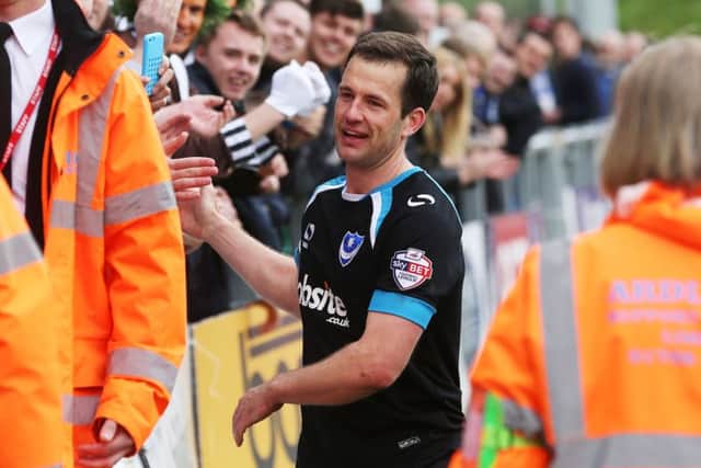 Michael Doyle celebrates with the fans at the final whistle Picture: Joe Pepler