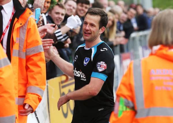 Michael Doyle celebrates with the fans at the final whistle Picture: Joe Pepler