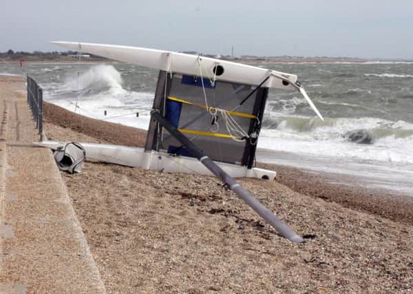 The catamaran on the beach Picture: Portsmouth RNLI