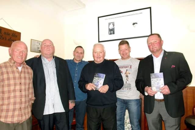 From left, Johnnie Smith, the son of 1950s Portsmouth light-heavyweight Johnny Smith, Terry Shipp, Perry Connor, Bobby Connor, author Andrew Fairley and Larry Richards