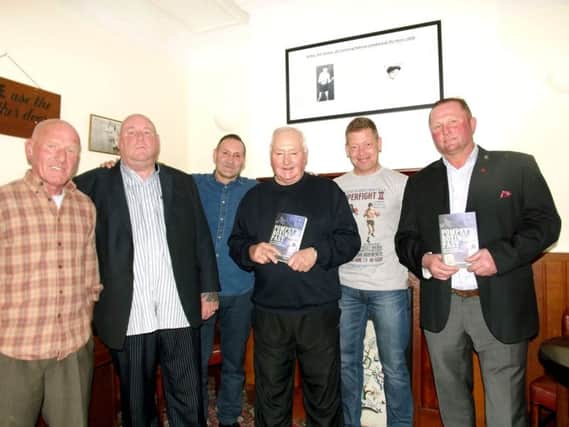 From left, Johnnie Smith, the son of 1950s Portsmouth light-heavyweight Johnny Smith, Terry Shipp, Perry Connor, Bobby Connor, author Andrew Fairley and Larry Richards