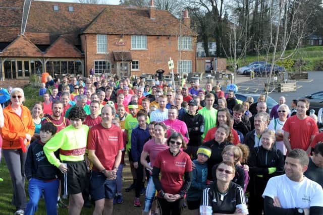 Runners are welcomed to the first Fareham parkrun. Picture: Paul Jacobs  (160231-1)