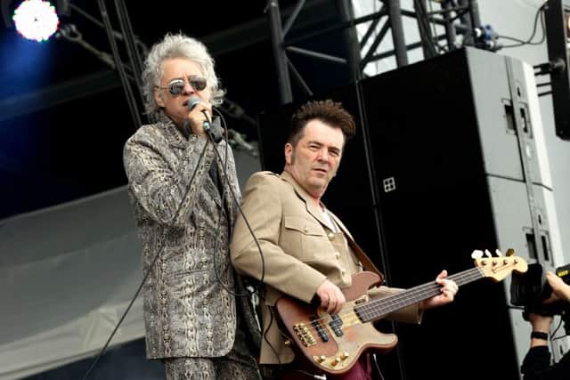 Bob Geldof, left, and Pete Briquette of the Boomtown Rats