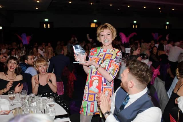 Naomi Pilcher from Tony Wood Hairdressing, winning last year's Junior Stylist of the Year