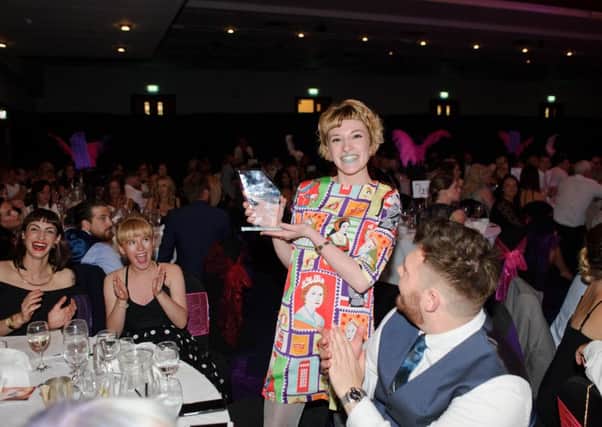 Naomi Pilcher from Tony Wood Hairdressing, winning last year's Junior Stylist of the Year