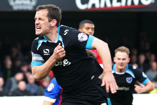 Michael Doyle celebrates his goal against Dagenham last weekend. Picture: Joe Pepler