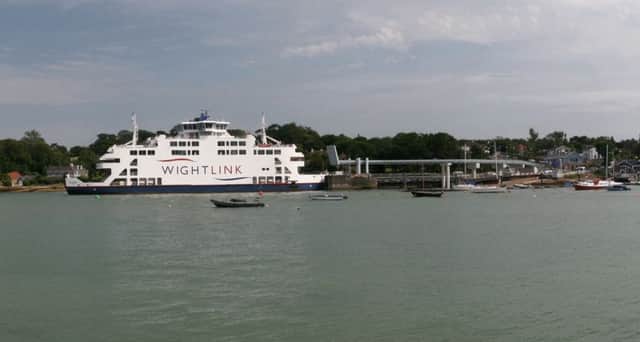 A computer-generated image of the ferry St Clare at Wightlink's future loading ramp at Fishbourne on the Isle of Wight