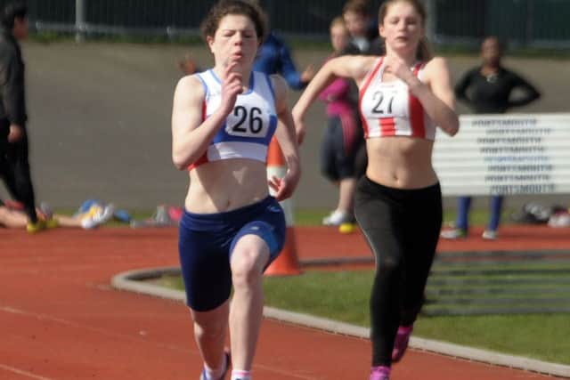 Amelia Spry wins the 100m. Picture: Mick Young (160475-14)