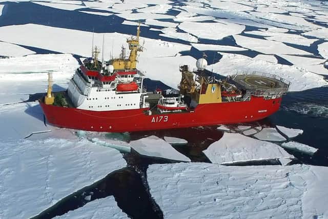 The Royal Navys ice patrol ship HMS Protector has launched tiny pilotless aircraft from her decks for the first time to assist with navigating through the Antarctic.  
Picture: L(Phot) Nicky Wilson