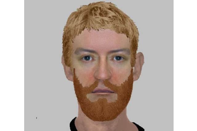 An efit of a man police want to speak to after the hammer attack on a 17-year-old girl in Shearer Road in Buckland, Portsmouth on Monday evening