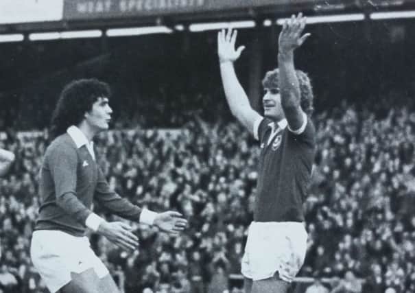 Fratton favourite Dave Kemp, right, scored an impressive 38 goals in 74 games for Pompey in a 16-month south-coast stay