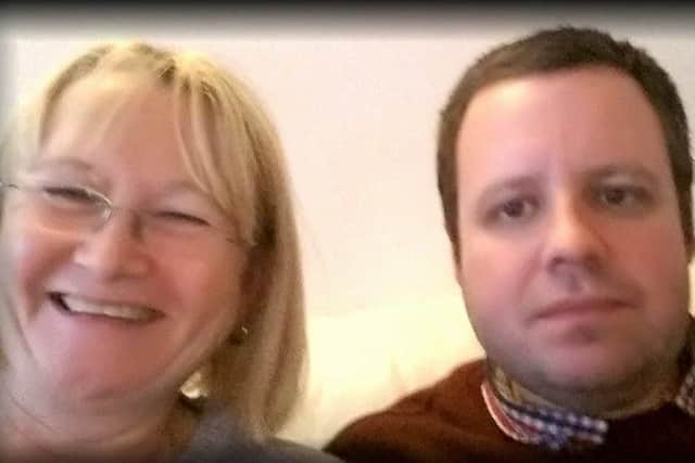 L-R Sheila and Adam Maskell. Adam is in a critical condition after he was involved in a collision with a car in Portsmouth