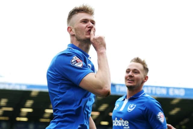 Michael Smith put Pompey 1-0 up before half-time Picture: Joe Pepler