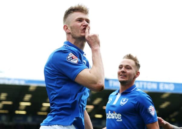 Michael Smith put Pompey 1-0 up before half-time Picture: Joe Pepler