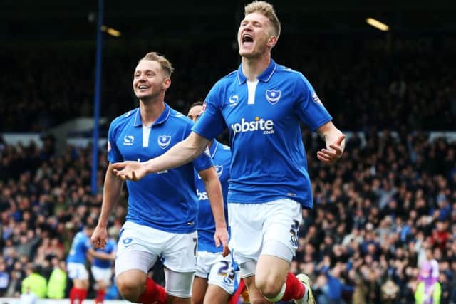 Michael Smith celebrates his goal. Picture: Joe Pepler